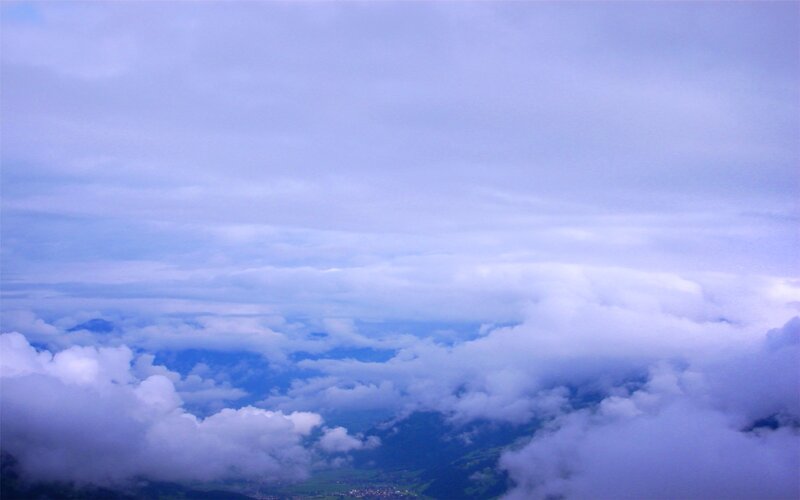 clouds above the mountains