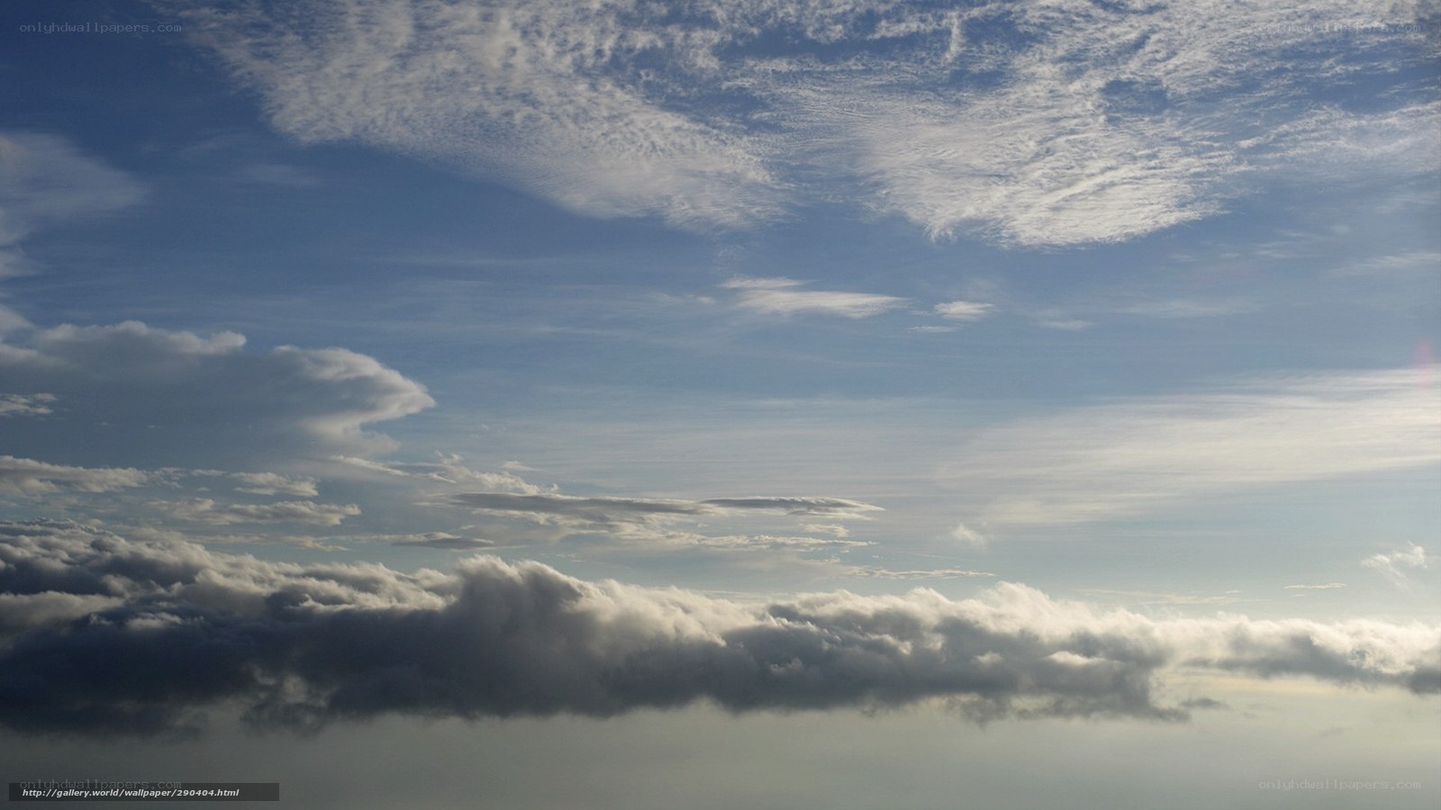 Clouds above the sky