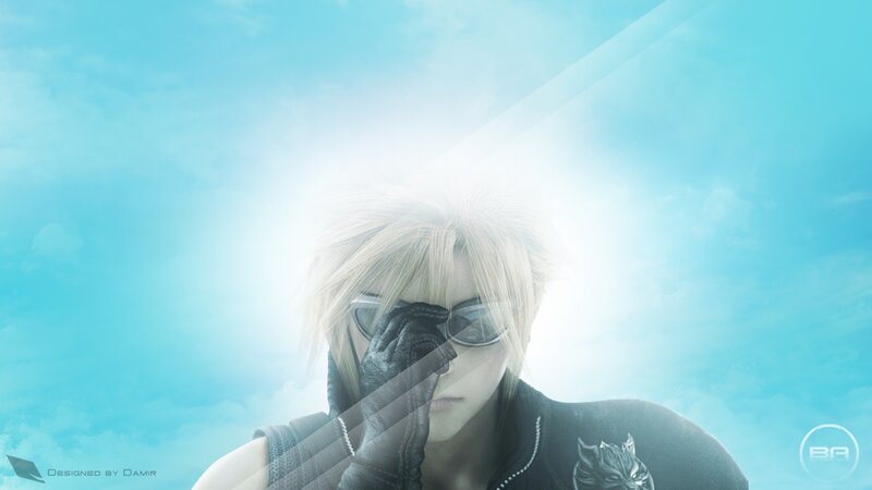 Clouds and a character with sunglasses