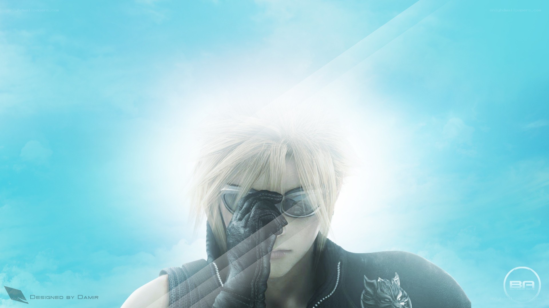 Clouds and a character with sunglasses