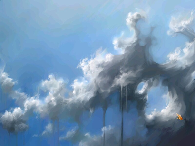 Clouds and a golden fish