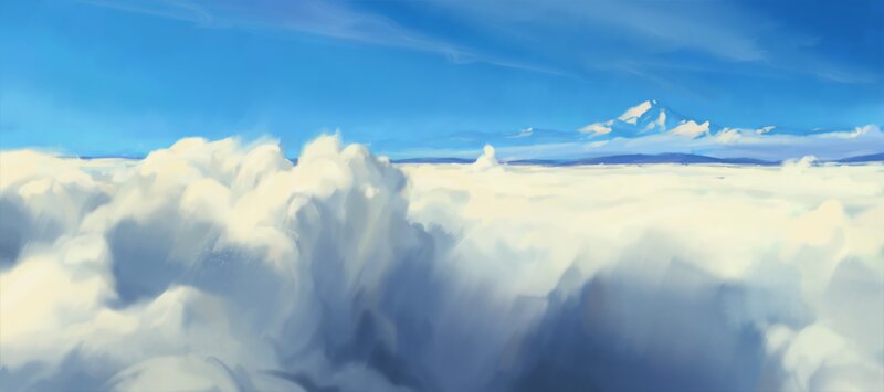 Clouds and Mountain Peak