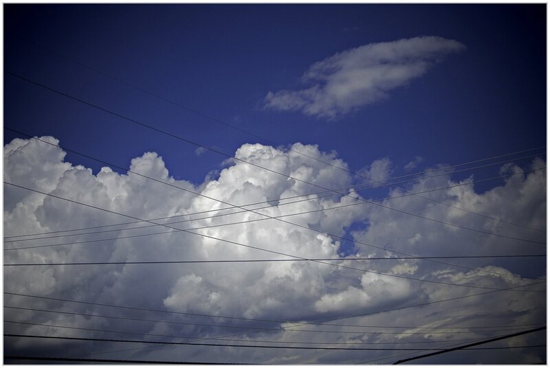 Clouds and Power Lines — Blue