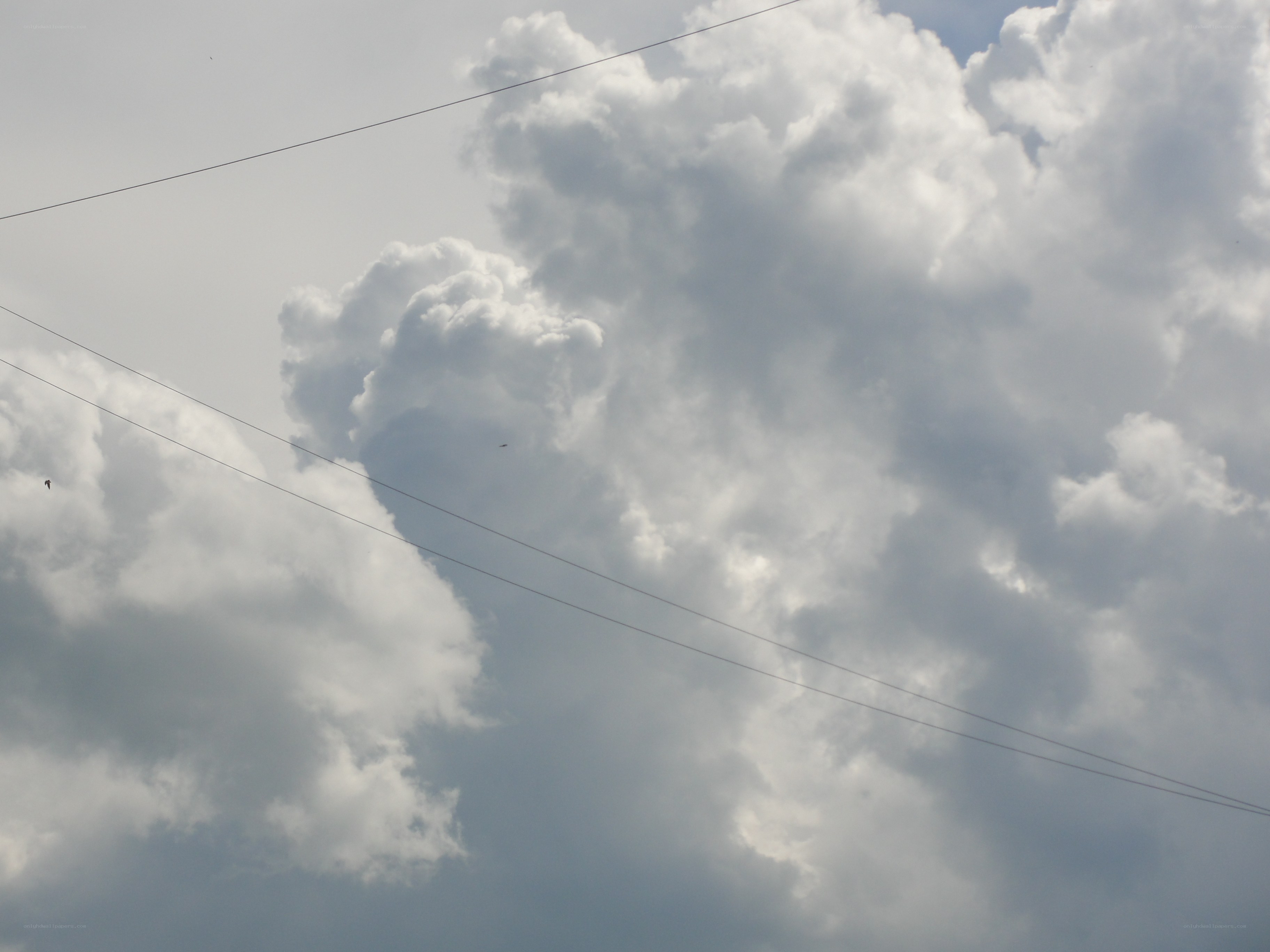 Clouds and power lines