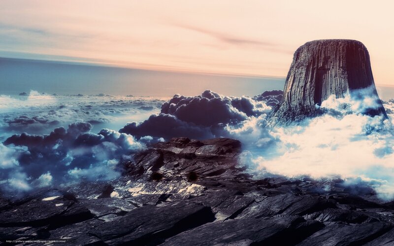 Clouds and rock formation