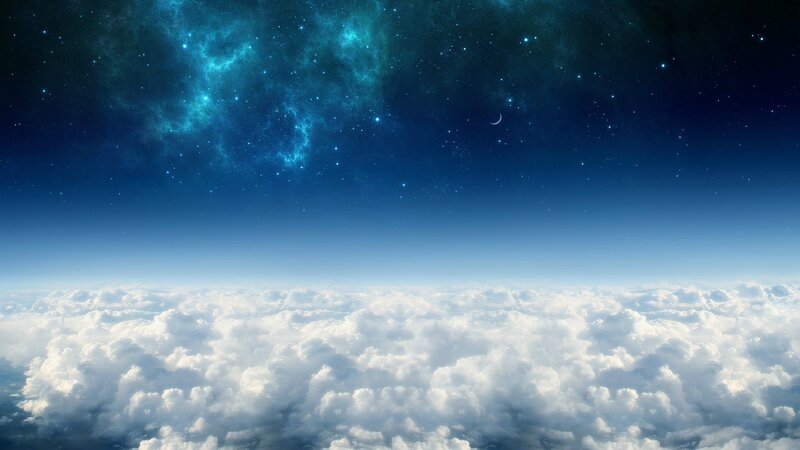 Clouds and Starry Sky — Blue