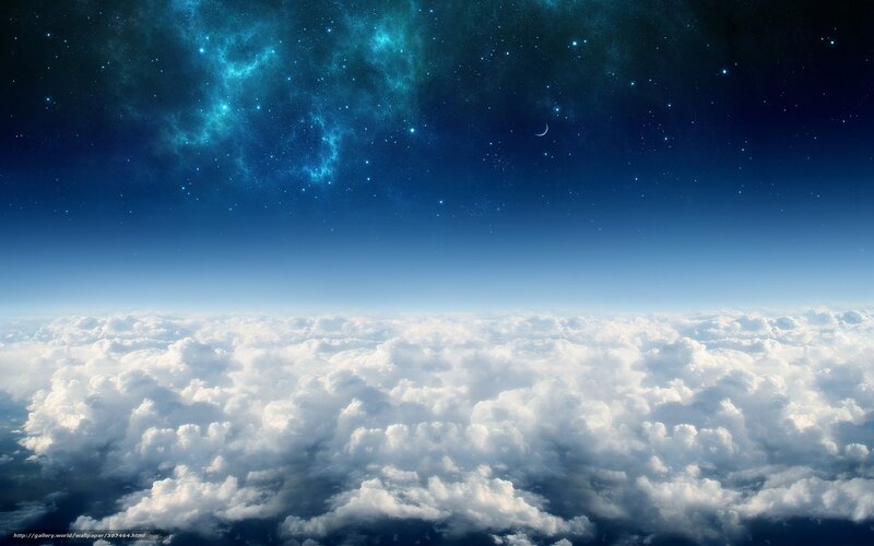 Clouds and starry sky