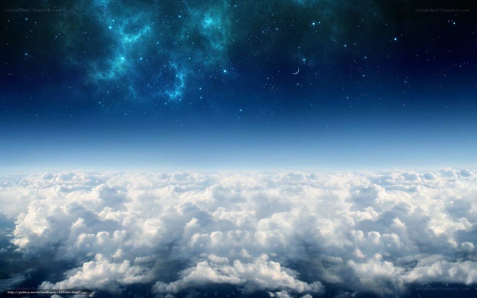Clouds and starry sky