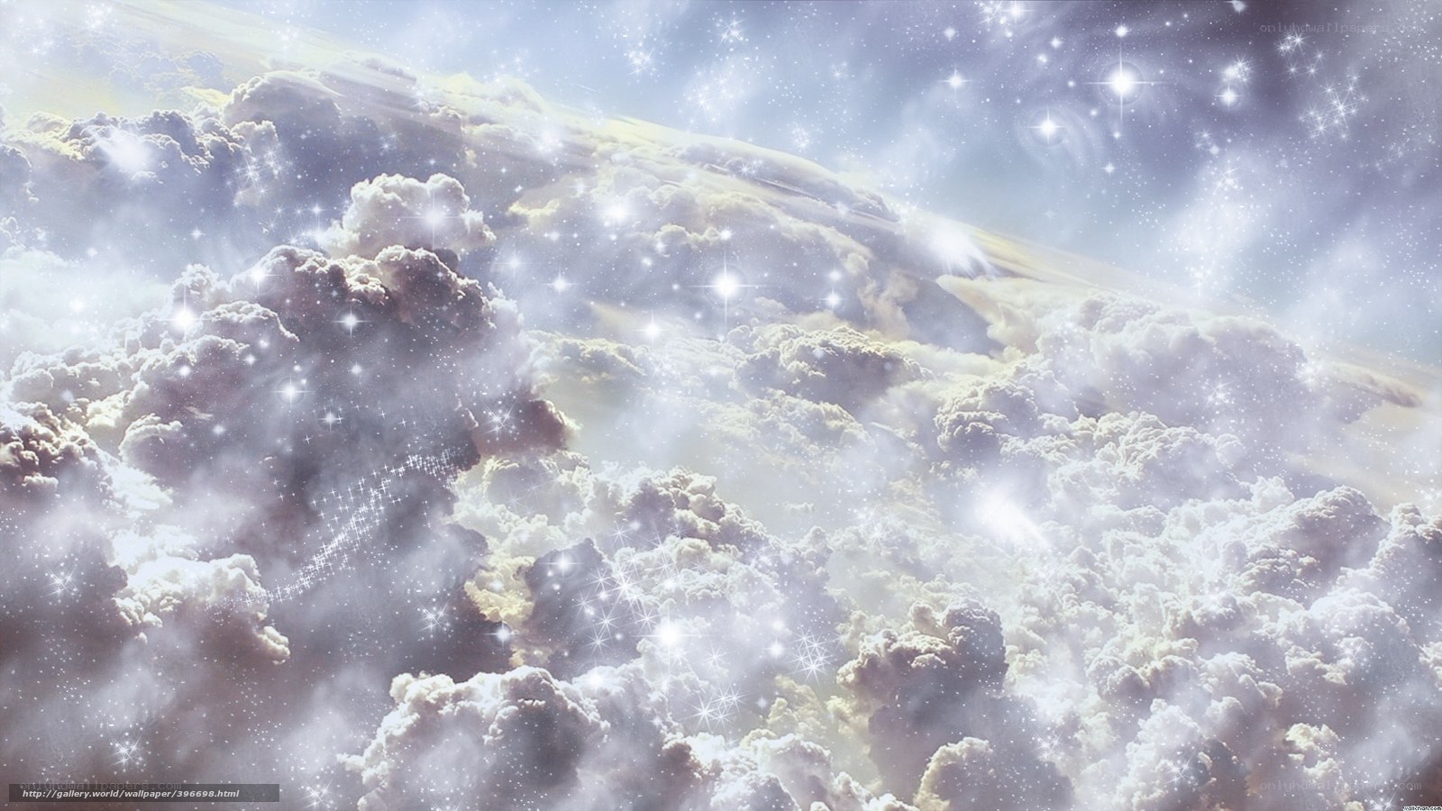 clouds and stars above earth