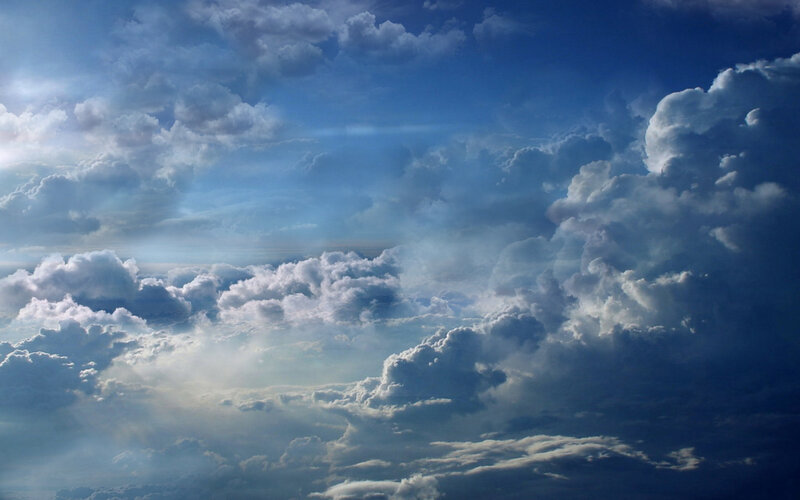 clouds and sunlight from above