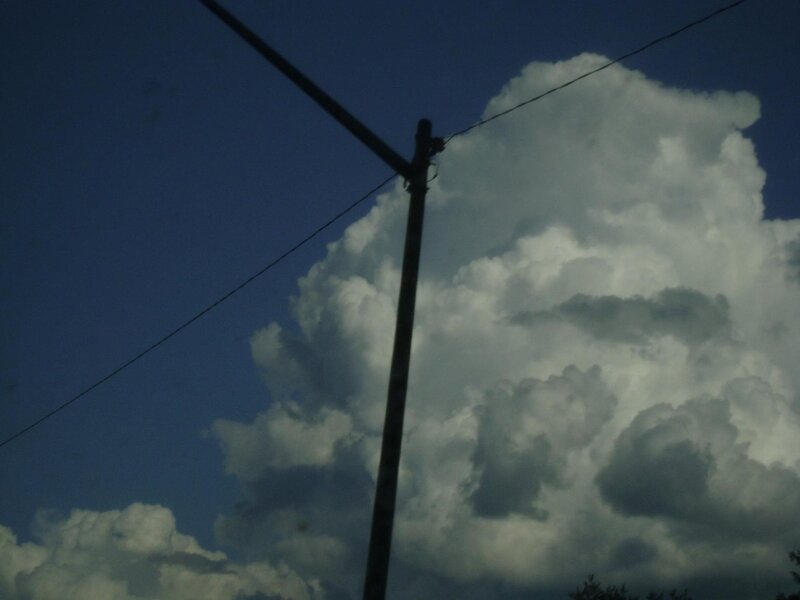 clouds and utility pole