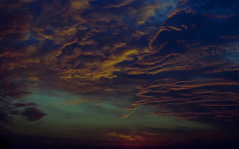 Clouds at Dusk — Blue, Dramatic, Sunset, Photograph, Sky