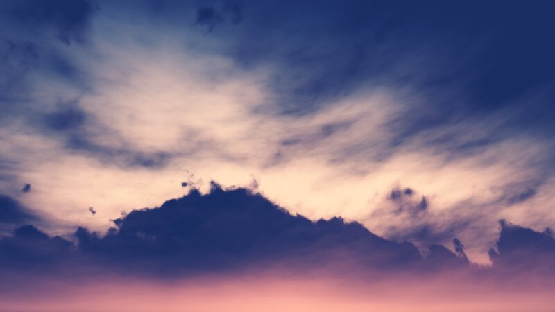 Clouds at Dusk — Purple, Serene, Sunset