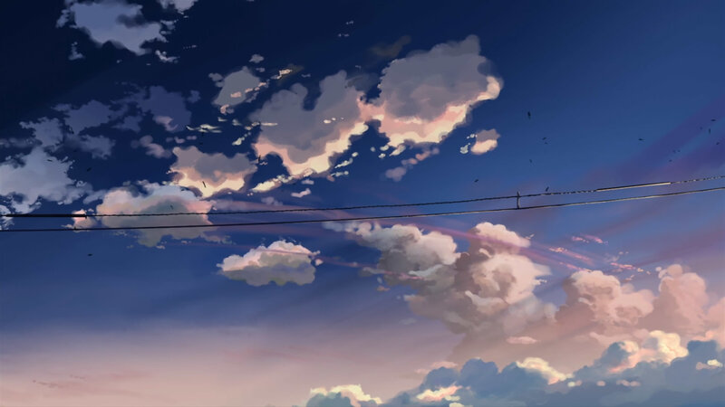 clouds at dusk with power lines