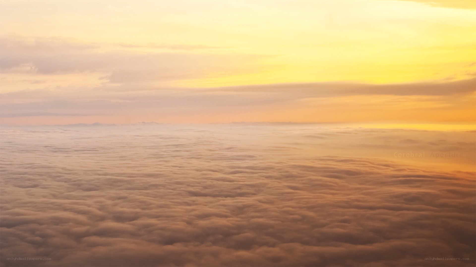 clouds at sunrise from above