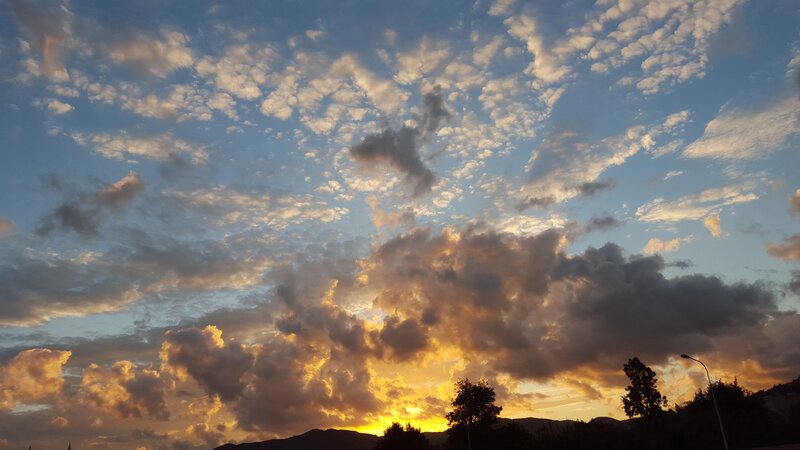 Clouds at Sunset — Blue, Dramatic, Photograph, Mountains