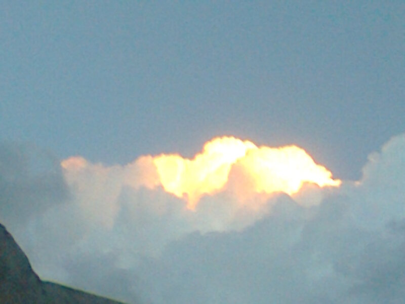 Clouds at Sunset — Blue, Dramatic, Photograph, Sky, Mountain