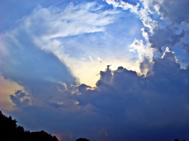 Clouds at Sunset — Blue, Dramatic, Photograph, Sky