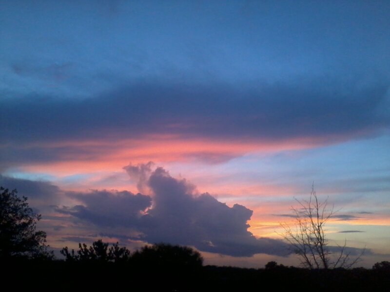 Clouds at Sunset — Blue, Dramatic, Photograph, Trees
