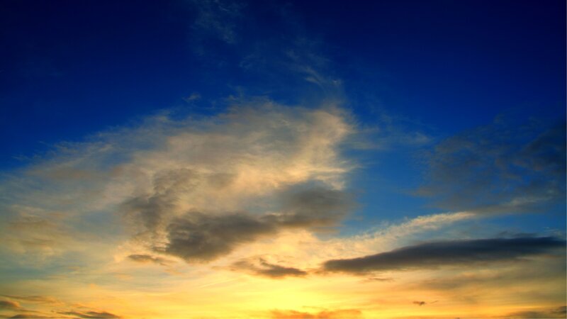 Clouds at Sunset — Blue, Dramatic
