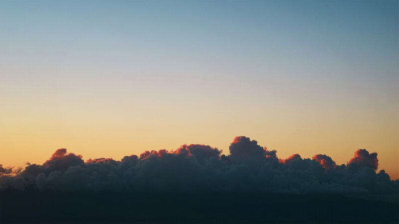 Clouds at Sunset — Blue, Serene, Photograph, Sky, Mountain