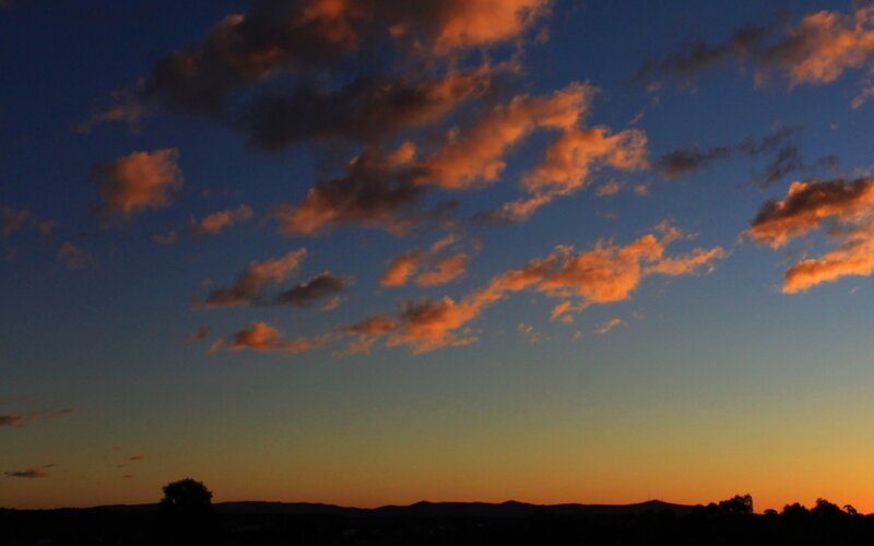 Clouds at Sunset — Blue, Serene, Photograph, Sky, Silhouette