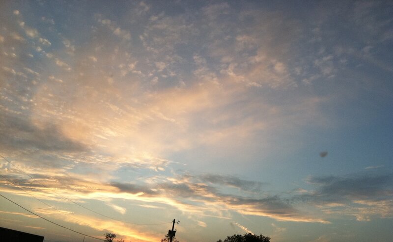 Clouds at Sunset — Blue, Serene, Photograph