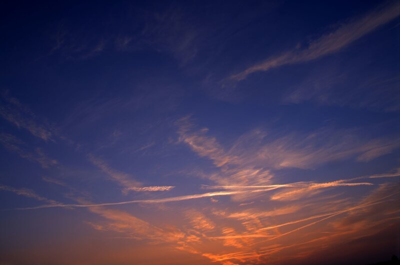 Clouds at Sunset — Blue, Serene
