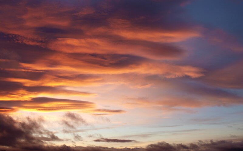 Clouds at Sunset — Dramatic, Purple