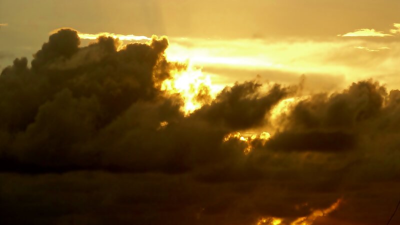 Clouds at Sunset — Gold, Dramatic, Photograph, Sun