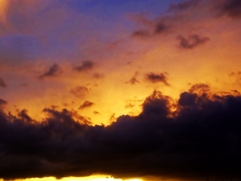 Clouds at Sunset — Orange, Black