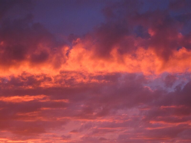 Clouds at Sunset — Orange, Dramatic, Photograph, Sky, Purple, Red