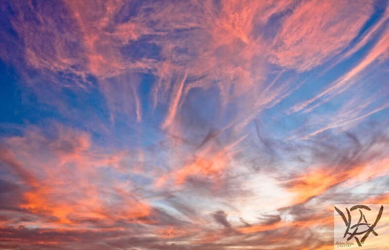 Clouds at Sunset — Orange, Dramatic, Photograph, Sky, Sun, Pink