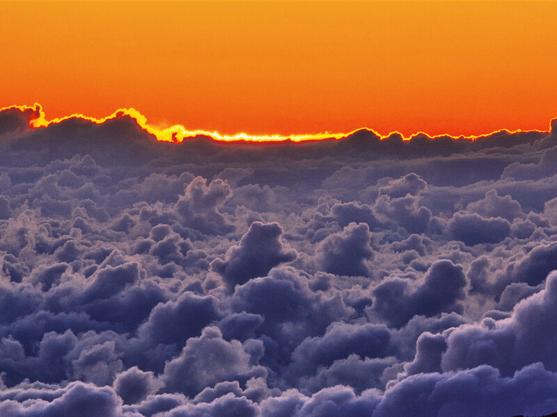 Clouds at Sunset — Orange, Dramatic, Photograph, Sky, Sun