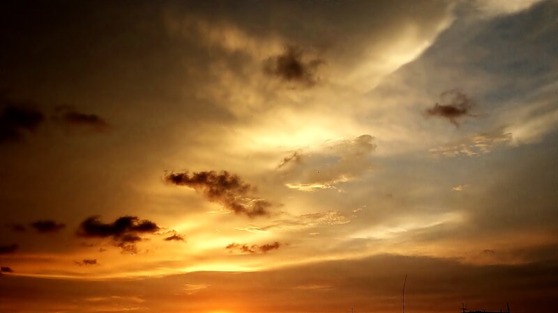 Clouds at Sunset — Orange, Dramatic, Photograph, Sky, Sun, Yellow, Brown