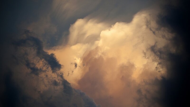 Clouds at Sunset — Orange, Dramatic, Photograph, Sky, Sunlight, Gray