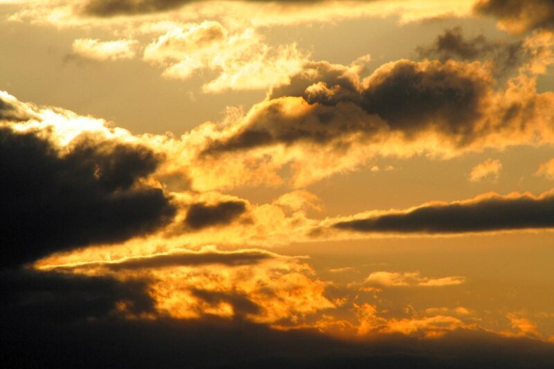 Clouds at Sunset — Orange, Dramatic, Photograph, Sky, Sunlight