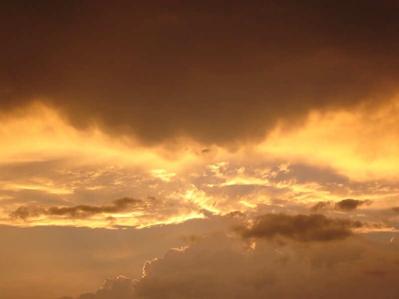 Clouds at Sunset — Orange, Dramatic, Photograph, Sky, Sunlight, Yellow, Brown