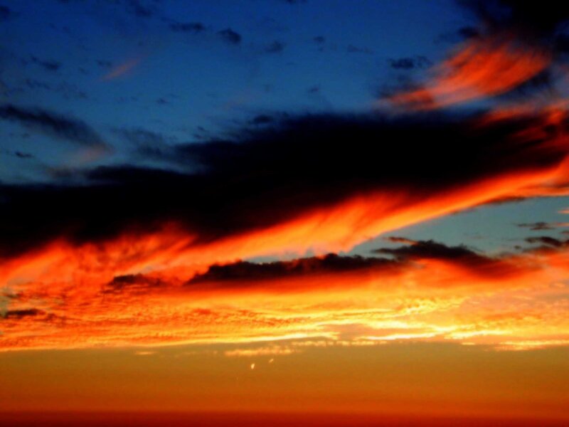 Clouds at Sunset — Orange, Red