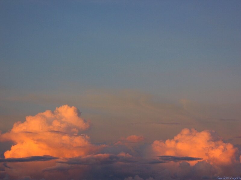 Clouds at Sunset — Orange, Serene, Photograph, Sky, Blue, Purple