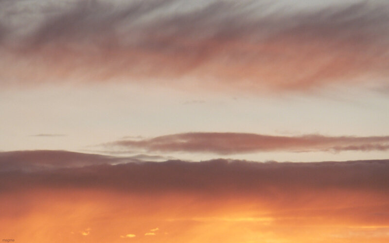 Clouds at Sunset — Orange, Serene, Photograph, Sky, Pink