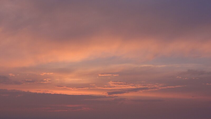 Clouds at Sunset — Orange, Serene, Photograph, Sky, Purple
