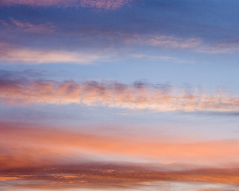 Clouds at Sunset — Orange, Serene, Photograph