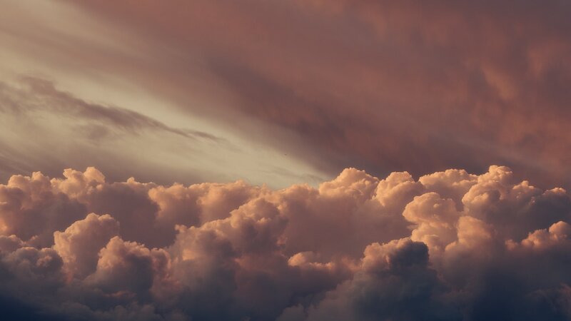 Clouds at Sunset — Pink, Dramatic, Photograph, Sky