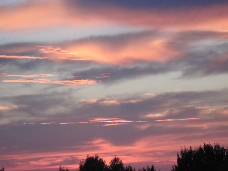 Clouds at Sunset — Pink, Serene, Photograph