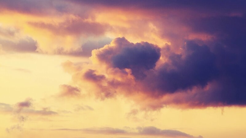 Clouds at Sunset — Purple, Dramatic, Photograph, Sky, Orange