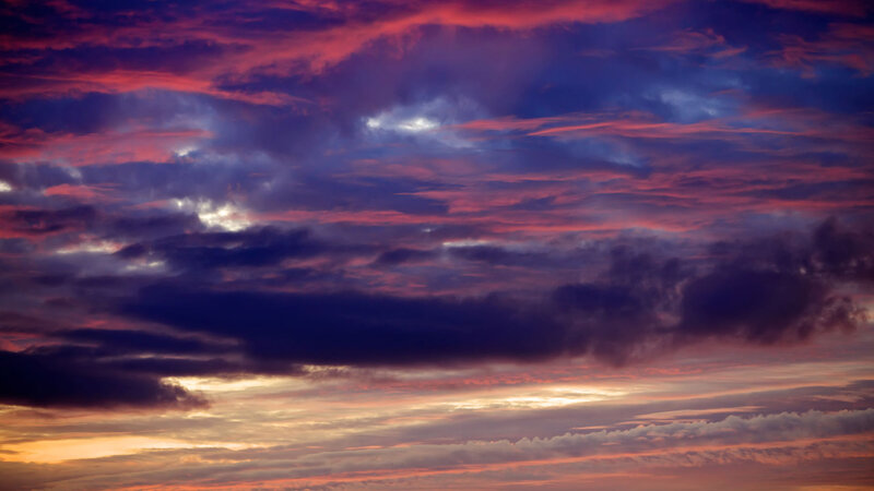 Clouds at Sunset — Purple, Dramatic, Photograph