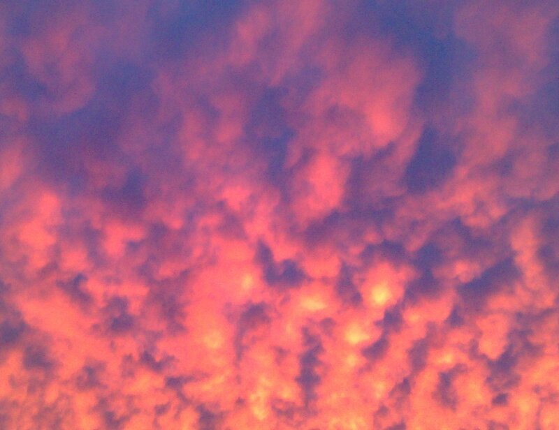 Clouds at Sunset — Red, Dramatic, Photograph, Sky, Purple
