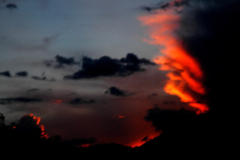 Clouds at Sunset — Red, Dramatic, Photograph