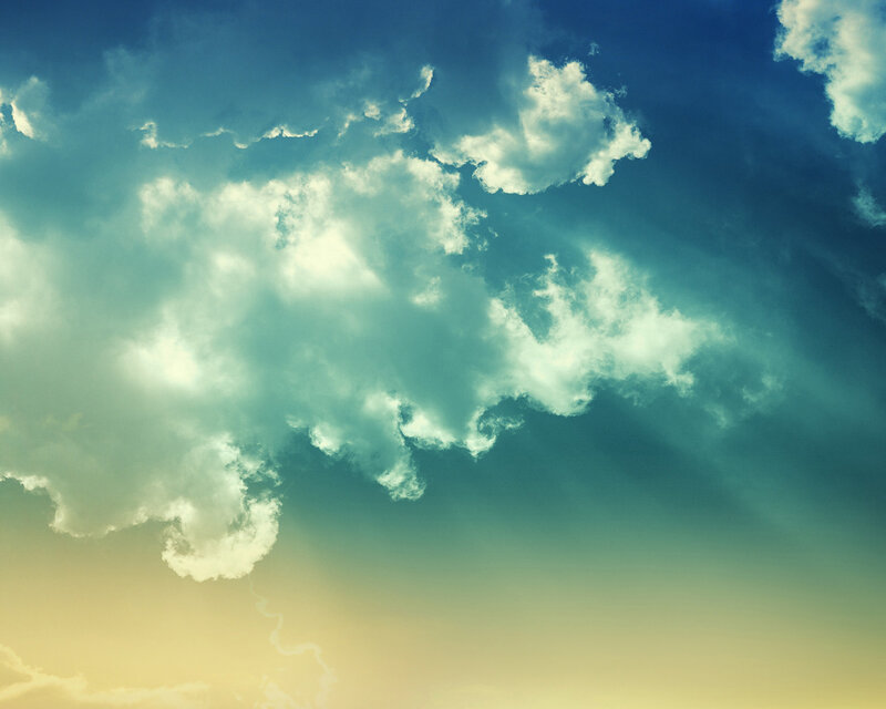 clouds at sunset sky